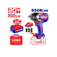 Llave De Impacto Inalam. Brush 20V 850 Nm + Carg + 2 Bat 4.0 Ah + Acc