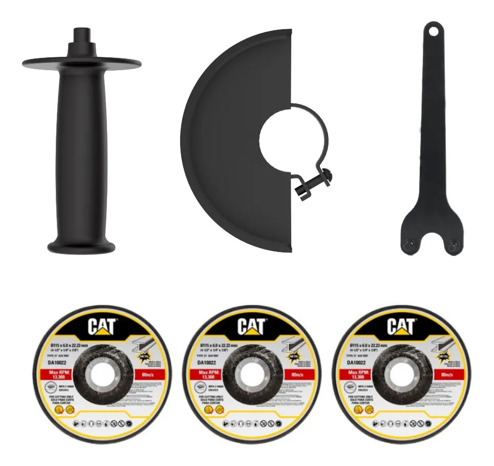 Amoladora Angular 115 mm CAT. 750 W + Maletín + 3 Discos